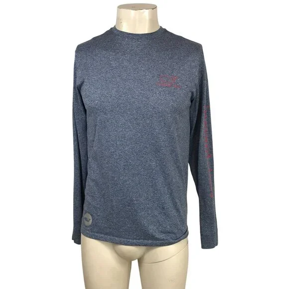 VINEYARD VINES - MEN'S XS -BLUE CREW NECK LONG SLEEVE PERFORMANCE T-SHIRT - Picture 2 of 7